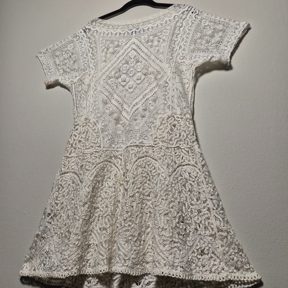 Ralph Lauren RARE Prarie Cottagecore Lace Crotchet White Mini Dress With Slip S - Picture 6 of 12